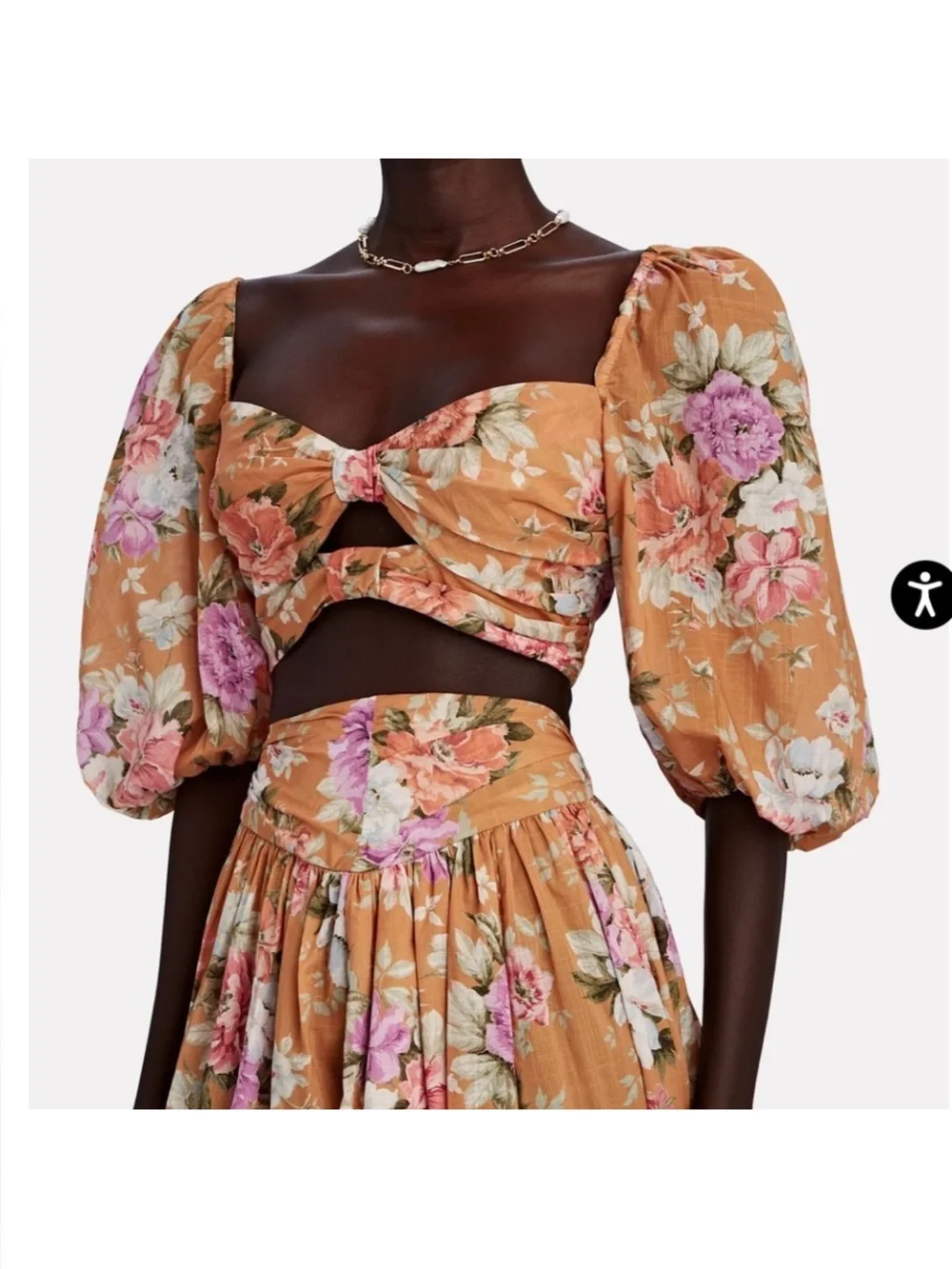 Zimmermann‎ Pattie Floral Cotton Set (Top & Skirt), Size 0 / XS